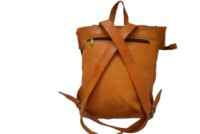 Sac à dos pratique en cuir véritable tressé élégant Moroccan Soul Modèle 062 avec motif lettres, accessoires de voyage essentiels