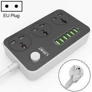 ปลั๊กพ่วง LDNIO SC3604 แบบ 6 พอร์ต USB สายยาว 2 เมตร ปลั๊กแบบ EU ปลั๊กอัจฉริยะสำหรับบ้านและสำนักงาน - Product Image 1