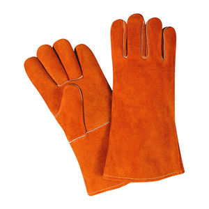 Trabajo de construcción Venta al por mayor Guantes de soldadura de cuero dividido de vaca resistentes al calor Guantes de cuero de Pakistán - Product Image 2