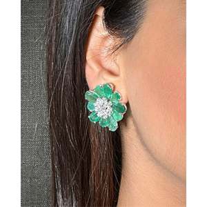 ต่างหูเพชรเดซี่มรกต - Product Image 5
