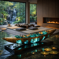 Décoration de bateau en métal et résine personnalisée JingYue, style zen moderne, ornement décoratif lumineux pour la maison et le jardin