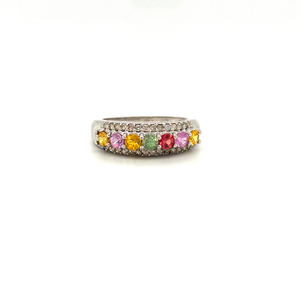 Multi Sapphire Gemstone Bague faite à la main Bijoux en argent sterling 925 pour femmes à porter à la mode et à offrir - Product Image 3