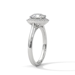 2.0ct Round Brilliant Cut CZ Halo <b>Solitaire</b> <b>Ring</b> 925 Sterling <b>Silver</b> Engagement Band - Product Image 4