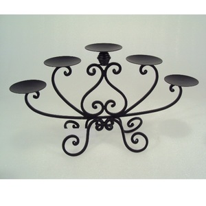 Green Patina Pillar Candle Holder <b>Leaf</b> Branch For Home Living Room Table Decor - Product Image 3