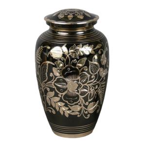 Urnas de cremación para adultos de latón de cúpula superior de alta calidad con grabado completo, urnas funerarias de Metal con acabado dorado y negro para cenizas humanas - Product Image 5