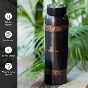 Pure Copper Water <b>Bottle</b> Handcrafted Ayurvedic <b>Drinking</b> <b>Bottle</b> for Daily Wellness - Product Image 3