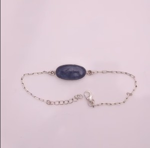 สร้อยข้อมือ925เงินสเตอร์ลิง unisex พลอยพลอย lepidolite เครื่องประดับงานแต่งสไตล์โบฮีเมียนวินเทจสุดหรูของขวัญงานปาร์ตี้ไข่มุกทอง - Product Image 2