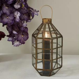 Navidad decorativo antiguo oro latón Metal y vidrio vela linterna Mesa iluminación decoración linternas colgantes - Product Image 4