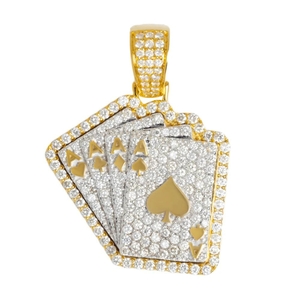 Colgante personalizado de Hip Hop, Plata de Ley 925, joyería de rapero de diamante Natural de alta calidad, colgante fino de cuatro ases - Product Image 1