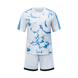 Vente en gros Ensemble de maillots de football unisexe à manches courtes Vêtements de sport respirants pour adultes avec impression personnalisée Chemises d'uniforme de football pour hommes - Product Image 2