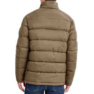 Chaqueta informal de invierno marrón para hombre, recién llegado, estilo callejero, lona transpirable, cuello levantado fino, chaqueta acolchada con capucha - Product Image 2