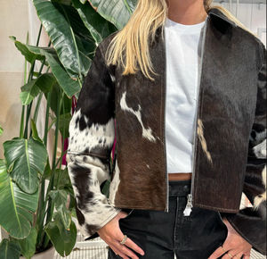 Chaqueta de cuero genuino de piel de vaca para mujer, ropa de invierno para niña, chaqueta de cuero estilo motorista para mujer, abrigos con bolsillos naturales - Product Image 5