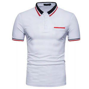 เสื้อโปโลผ้าฝ้าย100% สำหรับผู้ชายเสื้อกอล์ฟลำลองผ้าเจอร์ซีย์สีทึบพิมพ์ลายโลโก้ได้อย่างรวดเร็ว - Product Image 4