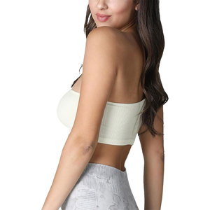 Sujetador para mujer Sujetador transpirable que absorbe el sudor Sujetador deportivo corto de un hombro sin costuras Sujetador de moda de algodón - Product Image 3