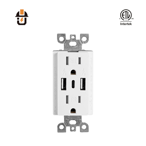 Tomacorriente de Pared Dúplex con Certificación ETL, 30W, 2 Puertos USB-A y 1 Puerto USB-C, 15A, 125V, Resistente a Manipulaciones - Product Image 1