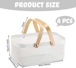 ตะกร้าเก็บลวดทำจากโลหะพร้อมด้ามจับตะกร้าเก็บผักผลไม้ทนทาน - Product Image 3