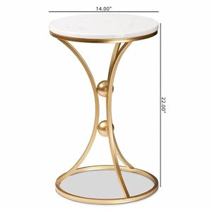 Table d'appoint contemporaine en fer et en marbre avec une finition élégante et durable, parfaite pour les maisons d'inspiration modernes et rustiques - Product Image 6