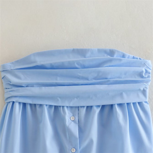 Venta al por mayor de las mujeres 2024 primavera nueva camisa de popelina elástica Retro sin mangas de las mujeres camisola Chic Top - Product Image 6