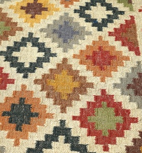 Indien Vintage Salon Kilim Laine Jute Coureur Tapis Décoratif Vintage Tissé À La Main Dhurrie Tapis Handloom Tissé À La Main - Product Image 6