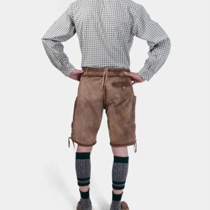 Lederhosen สั้นหนังบาวาเรียที่มีคุณภาพสูงปรับแต่งได้ด้วยการปักอย่างละเอียดสำหรับกิจกรรมและเทศกาลเยอรมันแบบดั้งเดิม