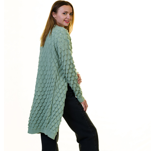 เสื้อสเวตเตอร์ถักแขนพองคอกลมทรงหลวมหรูหราหรูหราผ้าแจ็คการ์ดเสือสำหรับผู้หญิงผ้าแจ็คการ์ดเสือแขนยาวของผู้หญิง SW - Product Image 3