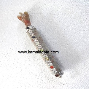 Aventurine jaune 7 Chakra baguette en cristal de guérison pierre précieuse naturelle sculpté ange pierre semi-précieuse artisanat - Product Image 3