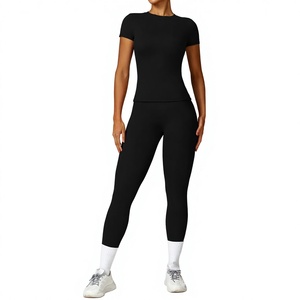 Conjunto de Yoga para Mujer, Ropa de Gimnasio, Leggings de Cintura Alta y Sujetador Deportivo, Traje Deportivo, Camiseta y Leggings - Product Image 1