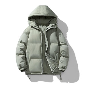Veste matelassée unisexe écologique imperméable coupe-vent avec patchwork, coque en coton, rembourrage en coton, fermeture éclair, col rond - Product Image 6