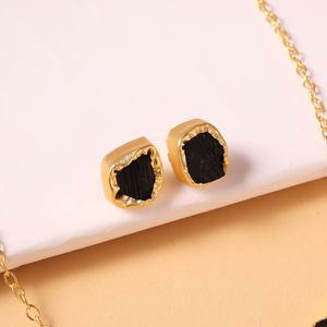 Beautiful Black Brass Tourmaline Classic Necklace <b>Set</b> with Fine Chains-<b>Gift</b> <b>for</b> <b>Women</b> - Product Image 3