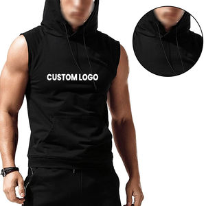 Men <b>Sleeveless</b> <b>Hoodies</b> Hip Hop Street Wear Casual Fashion Hooded Collar Autumn Winter Wear <b>Sleeveless</b> <b>Hoodies</b> - Product Image 6
