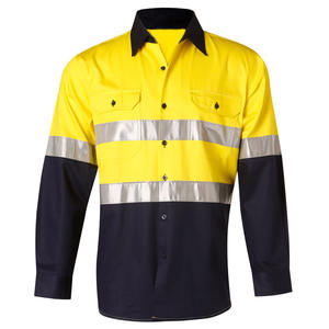 Polo à manches longues en polyester haute visibilité, vêtements de travail réfléchissants, chemises de sécurité pour hommes - Product Image 6