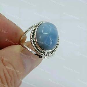 Handmade Owyhee <b>Opal</b> <b>Ring</b>, Sterling Silver Boho Promise <b>Ring</b> - Product Image 2
