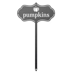 Plaque en métal avec le nom de la citrouille pour l'utilisation dans le jardin ou étiquette de nom avec une finition antique dans un design moderne à prix avantageux - Product Image 1