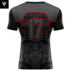 Camisas gráficas de compresión de secado rápido de media manga para hombre al por mayor Rash Guard Bjj Rash Guard MMA Rash Guards Fitness Workout Shirt - Product Image 2