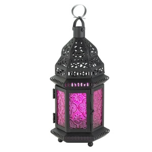 Lanterne marocaine en métal de différentes couleurs, lanterne de bougie de styliste de haute qualité, lanterne de luxe décorative de Ramadan de meilleure qualité - Product Image 2