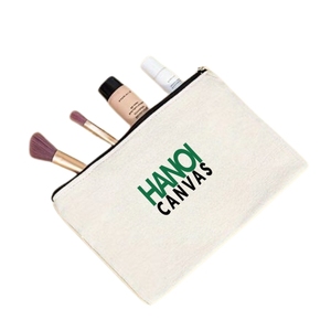 Directly Manufactured BSCI Vietnam Eco-Friendly Soft Cotton Canvas <b>Makeup</b> Bag Fashionable Cosmetics <b>Case</b> Zipper Plain Pattern - Product Image 5