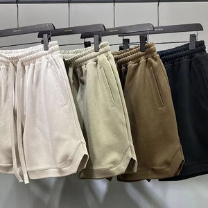 New Manufacturer Custom 380g 100% Cotton <b>Sweat</b> <b>Shorts</b> <b>Men</b> Solid Color High Street Style Slit Elastic Waist Digital Printing Mid - Product Image 2