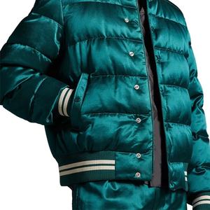 Custom <b>Men's</b> Winter Oversized Polyester Bomber Varsity <b>Jacket</b> Stand Hooded Embroidery Decoration Pocket Fit for Baseball Players - Product Image 5