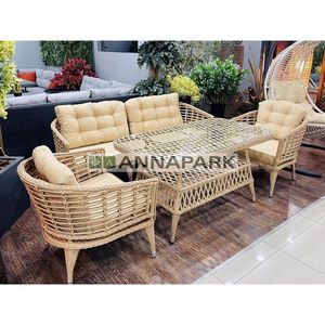 Annapark Shangrila - Conjuntos de Comedor Modernos para Jardín con Estructura de Ratán, Teca y Aluminio - Product Image 2