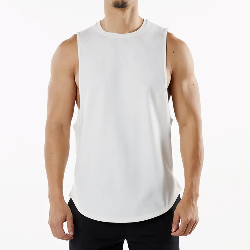 Premium Gym Muscle culturismo entrenamiento algodón sin mangas camiseta hombres camisetas sin mangas para deportes