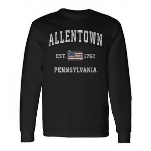 Maglietta a Maniche Lunghe Unisex per Adulti Allentown Pennsylvania, Girocollo, Promozionale - Product Image 2