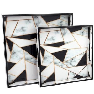 Bandeja de servicio de restaurante Vintage a granel más exigente, bandeja de servicio de madera de Mango de Material ecológico, bandeja de comida con impresión de pegatina de esmalte personalizada - Product Image 5