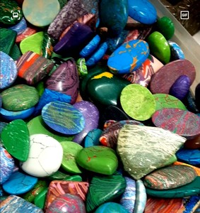 Gemas de piedra turquesa Natural de 20x55mm, cabujón suelto suave decorativo sintético certificado IGI para regalos de aniversario, mezcla de colores - Product Image 2