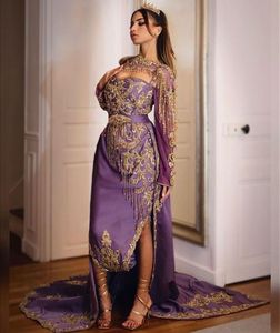 Beautiful Embellished Crystal Beads, Pearls, Glass Stone on Light Purple Badroune DRESS With Trail For party-wear & Wedding=2025 - Product Image 1