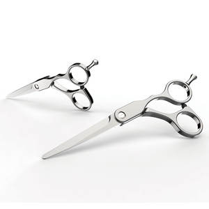 Ciseaux de coiffure professionnels 2 pièces JP, droitiers, à manche décalé, en alliage d'aluminium doré, acier inoxydable tranchant - Product Image 2