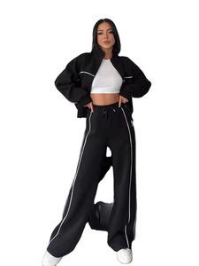 Custom Streetwear Women's Sets Zip up Hoodies Sweatpants Two Pieces Women Clothing Workout Sets for Women <b>Tracksuit</b> Set - Product Image 2