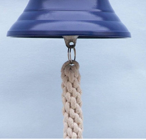 Cloche de bateau suspendue en laiton massif 11 " - Blue Selling Coustmized Bell Nautique Wall Vintage Decor Anchor Hanging - Product Image 2