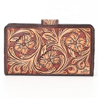 Dompet Kulit Sapi Asli Unisex Bohemian Berkualitas Tinggi Buatan Tangan dengan Banyak Slot Kartu, Penutup Ritsleting Twist Lock, dan Kantong Koin yang Dapat Disesuaikan