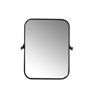 <span class=keywords><strong>Espejo</strong></span> de baño moderno con marco de metal, <span class=keywords><strong>espejo</strong></span> de tocador <span class=keywords><strong>rectangular</strong></span> montado en la pared con soporte ajustable, estilo <span class=keywords><strong>industrial</strong></span> - Product Image 4