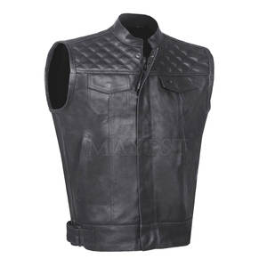 Chaleco de cuero genuino transpirable personalizable de alta calidad para hombre, ropa de trabajo exterior de invierno, servicio al por mayor de OEM - Product Image 1